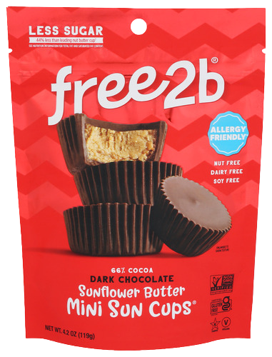 Free2b Dark Chocolate Sunflower Butter Mini Cups - 4.2 OZ