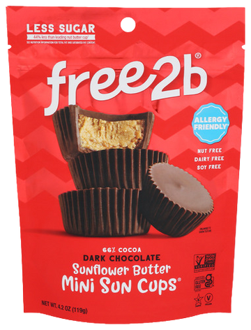 Free2b Dark Chocolate Sunflower Butter Mini Cups - 4.2 OZ