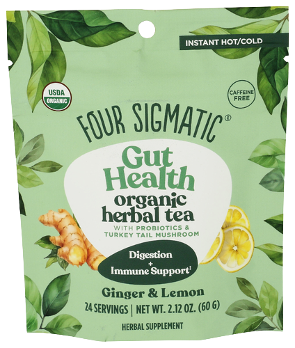 Four Sigmatic Gut Health Organic Ginger & Lemon Herbal Tea - 2.12 OZ