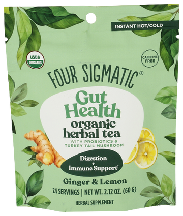 Four Sigmatic Gut Health Organic Ginger & Lemon Herbal Tea - 2.12 OZ