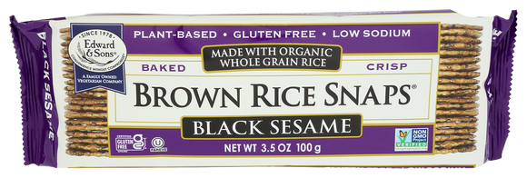 Edward & Sons Organic Black Sasame Brown Rice Snaps- 3.5 OZ