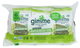 Gimme Sea Salt & Avocado Oil Roasted Seaweed Snacks - 6 PK