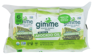 Gimme Sea Salt & Avocado Oil Roasted Seaweed Snacks - 6 PK