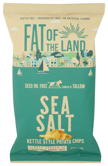 Fat Of the Land Tallow Sea Salt Kettle Potato Chips - 5 OZ