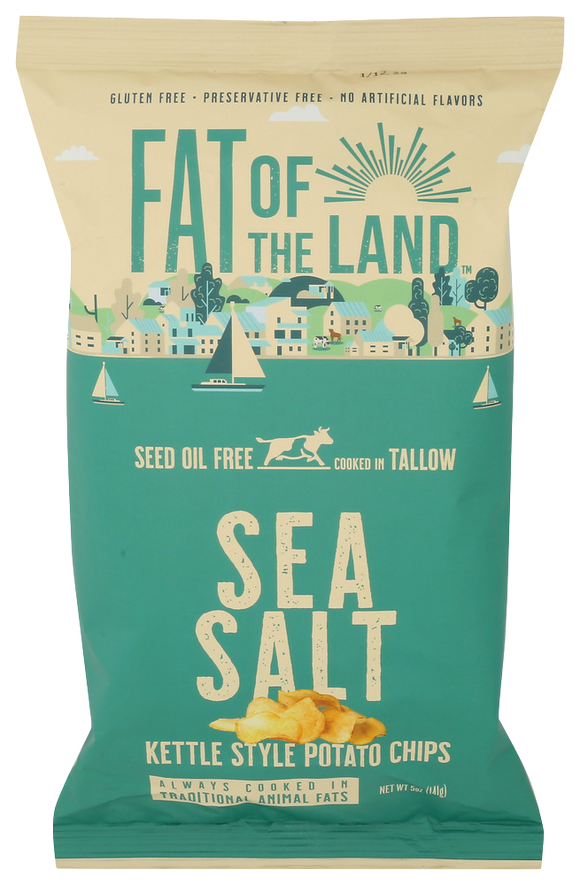Fat Of the Land Tallow Sea Salt Kettle Potato Chips - 5 OZ