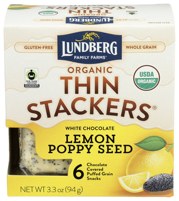 Organic Lemon Poppy Thin Rice Cracker - 3.3 OZ