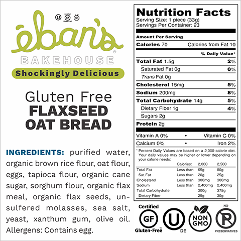 Gluten-Free Flax Seed Oat Bread