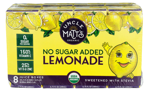 Uncle Matts Organic Lemonade Juice Box - 8 PK