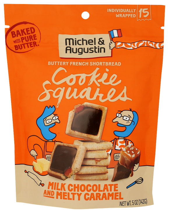 Michel & Augustin Milk Chocolate and Melty Caramel Cookie Squares - 4.9 OZ