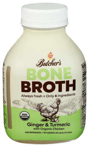 Butcher's Organic Ginger, Turmeric & Chicken Bone Broth - 24 OZ