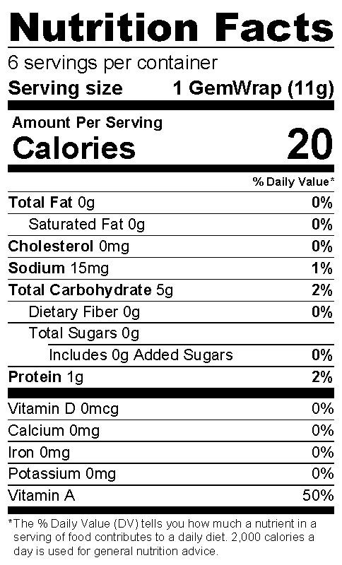 Carrot - 6pk Sandwich Wraps