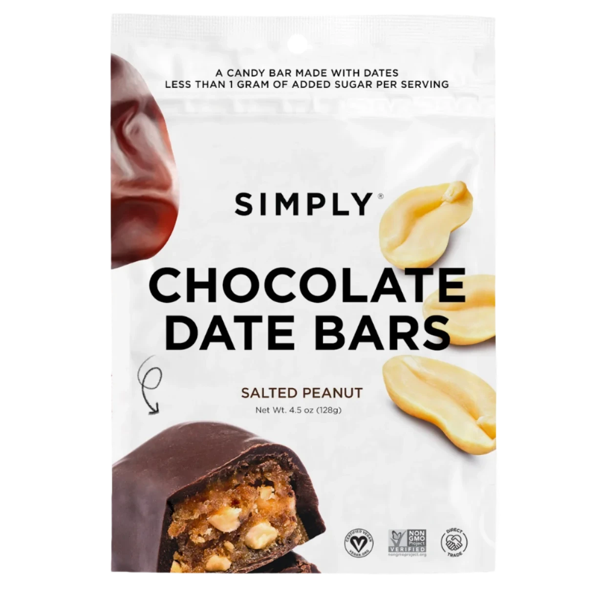 Salted Peanut Chocolate Date Bars - 4.5 oz Bag