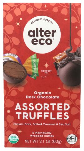 Alter Eco Dark Chocolate Assorted Truffles - 2.1 OZ