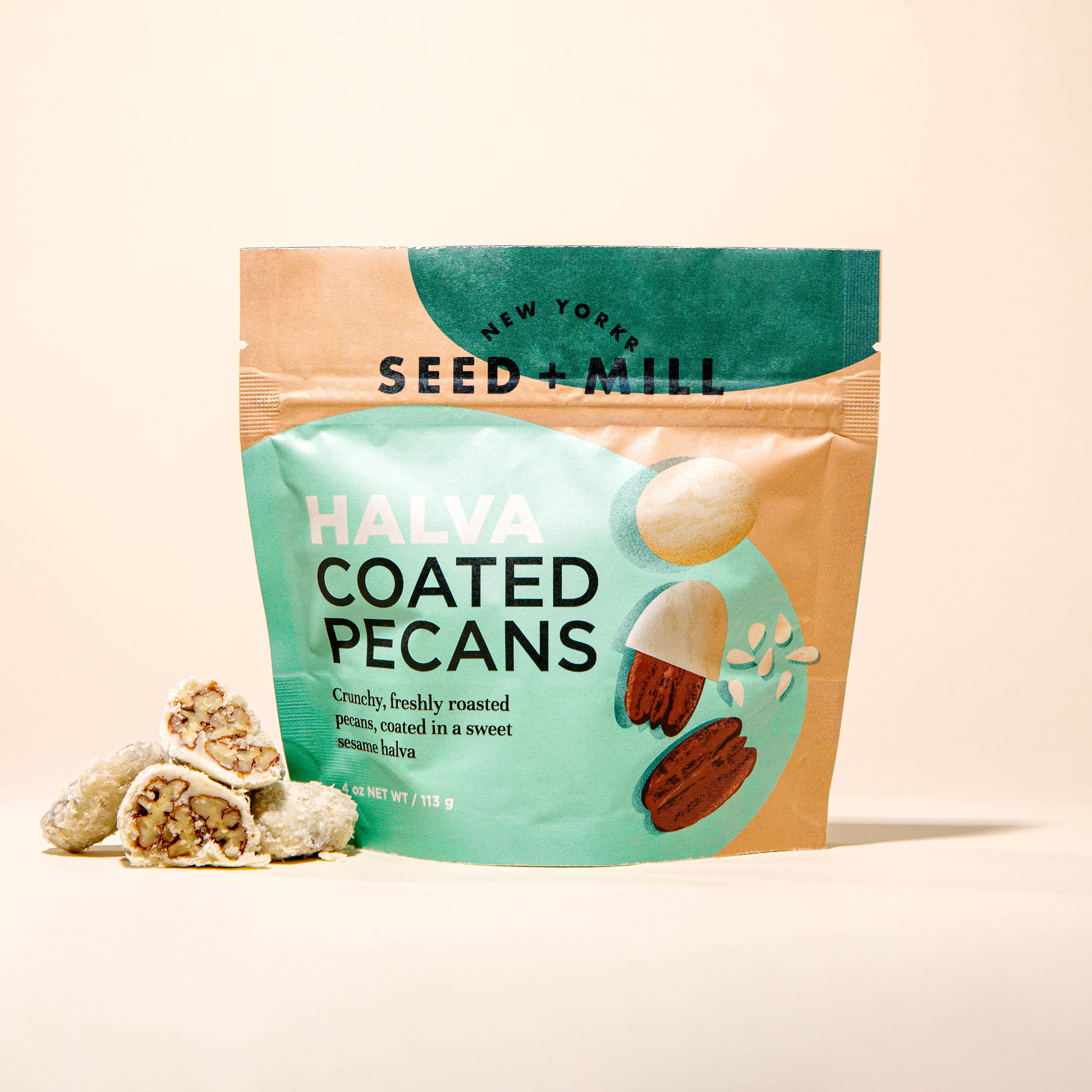 Seed + Mill Halva Coated Pecans - 4 OZ