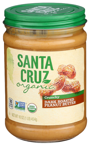 Santa Cruz Organic Crunchy Dark Roasted Peanut Butter - 16 OZ