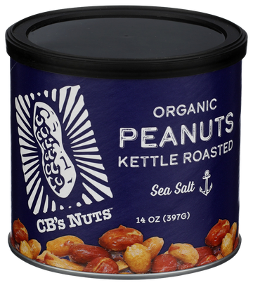 Cbs Nuts Organic Sea Salt Kettle Roasted Peanuts - 14 OZ