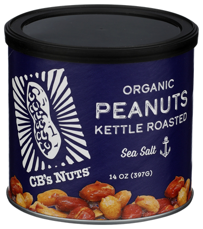 Cbs Nuts Organic Sea Salt Kettle Roasted Peanuts - 14 OZ