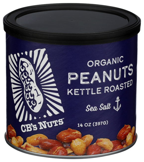 Cbs Nuts Organic Sea Salt Kettle Roasted Peanuts - 14 OZ