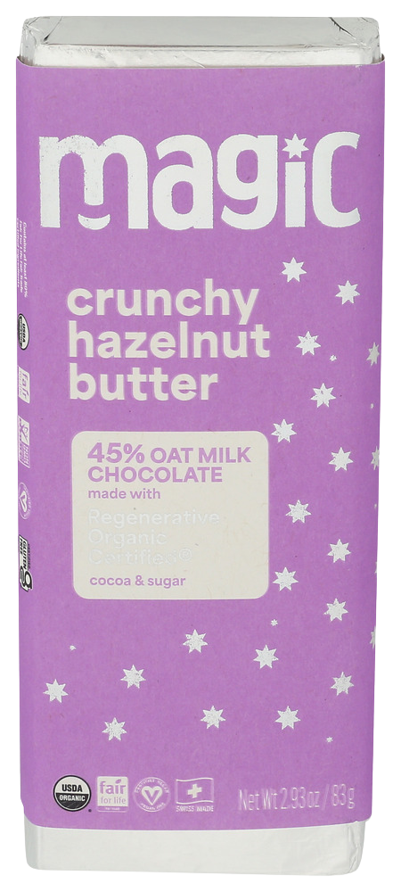Magic Crunchy Hazelnut Butter Oat Milk Chocolate Bar - 2.93 OZ