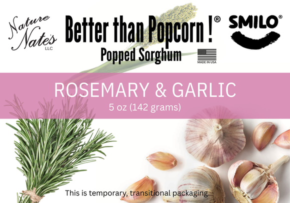 Nature Nates Organic Rosemary & Garlic Popped Sorghum - 5 OZ