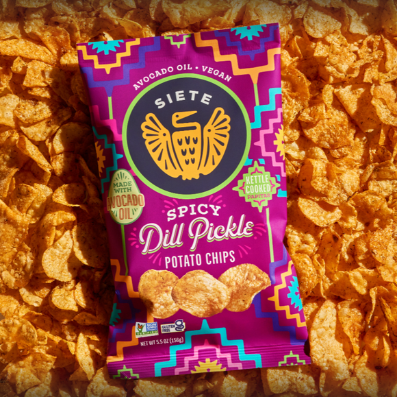 Siete Spicy Dill Pickle Kettle Potato Chips - 5.5 OZ