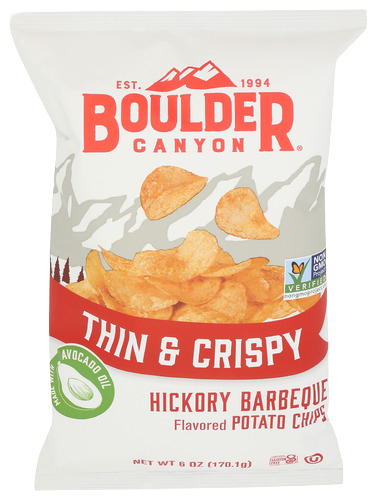 Boulder Canyon Thin & Crispy Hickory Barbeque Chips - 6 OZ