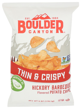 Boulder Canyon Thin & Crispy Hickory Barbeque Chips - 6 OZ