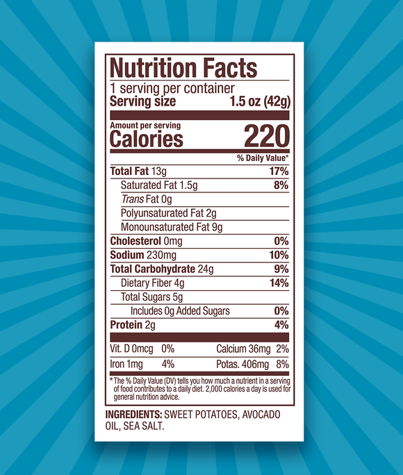 Jackson's Sea Salt Sweet Potato Chips with Avocado Oil - 1.5 OZ