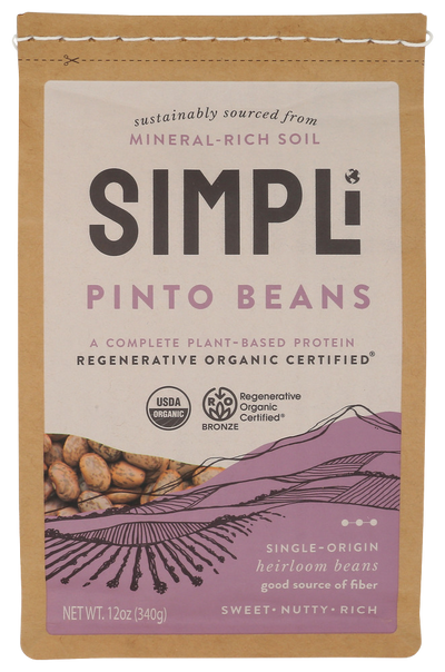 Simpli Regenerative Organic Pinto Beans - 12 OZ