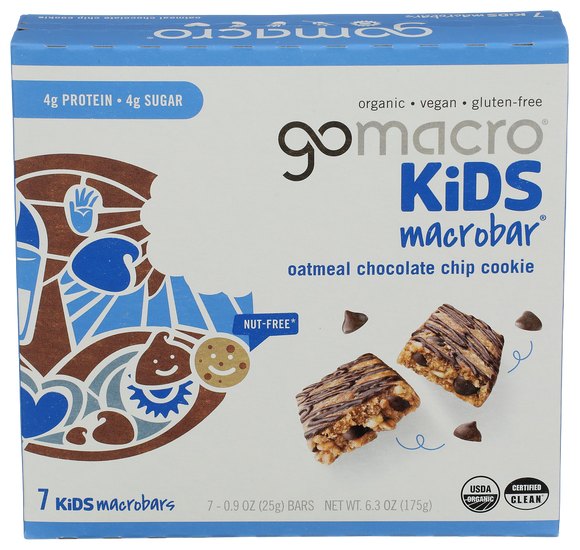 Gomacro Kids Oatmeal Chocolate Chip Cookie Bar - 7 PK
