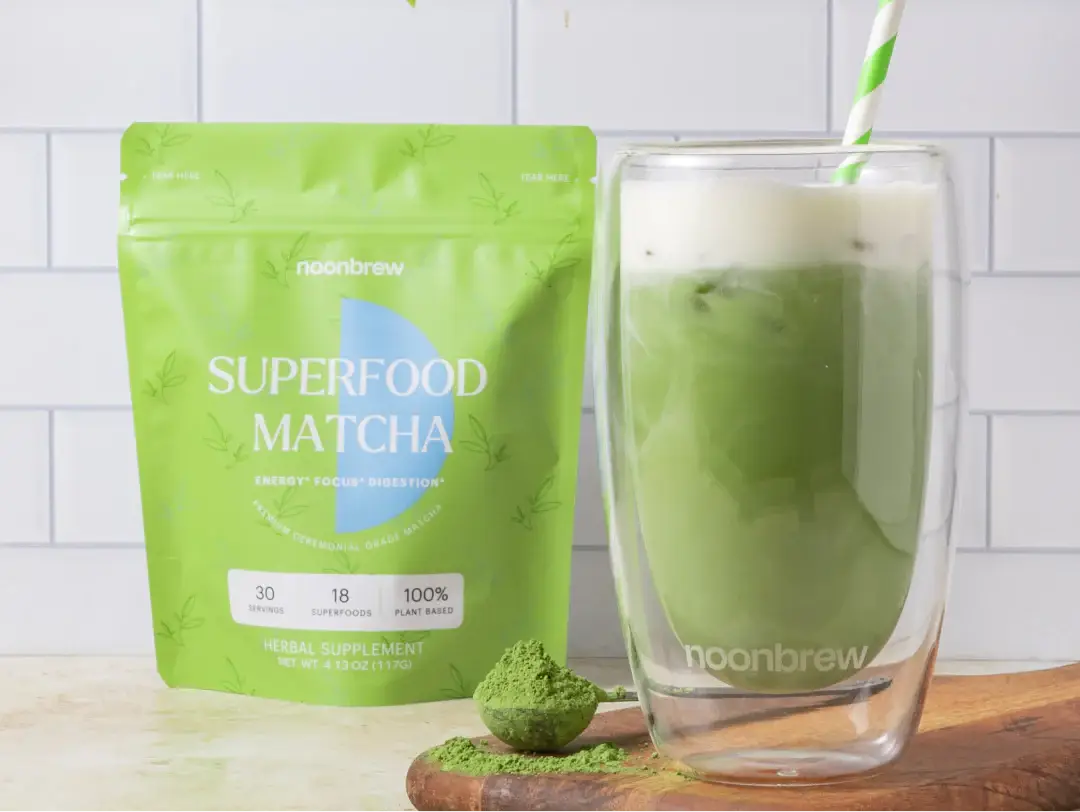 NoonBrew Superfood Matcha - 30 Servings - Whole30 Approved