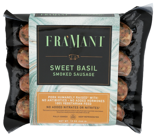 Fra Mani Sweet Basil Smoked Sausage - 12 OZ