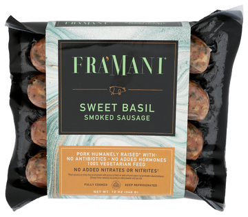 Fra Mani Sweet Basil Smoked Sausage - 12 OZ