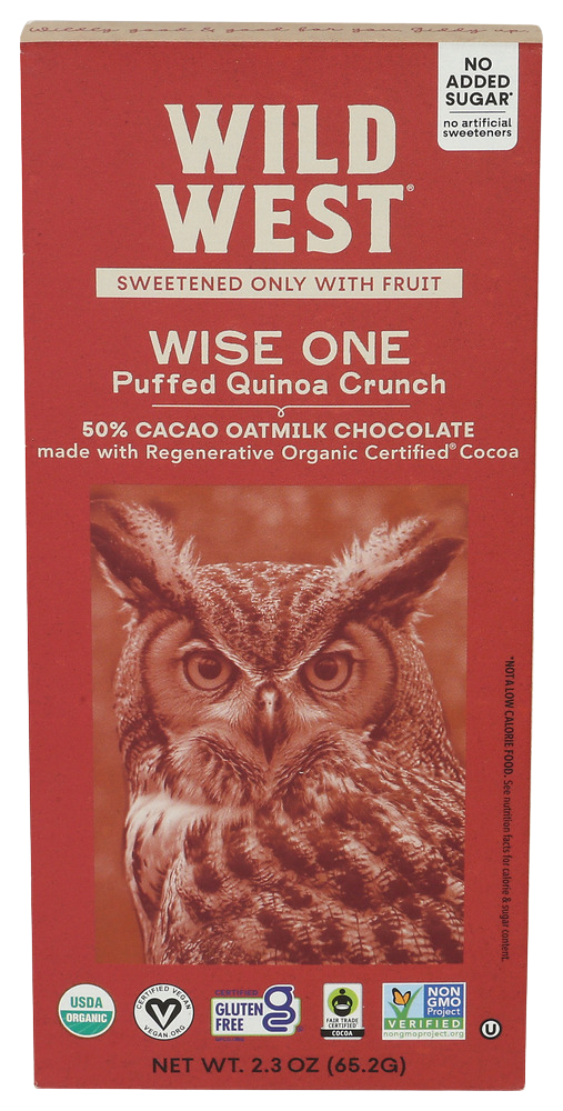 Wild West Puffed Quinoa Oat Milk Chocolate Bar - 2.3 OZ