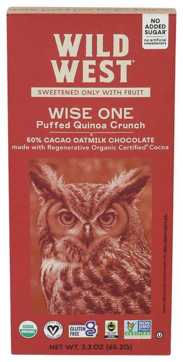 Wild West Puffed Quinoa Oat Milk Chocolate Bar - 2.3 OZ