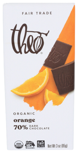Theo Orange Dark Chocolate Bar - 3 OZ