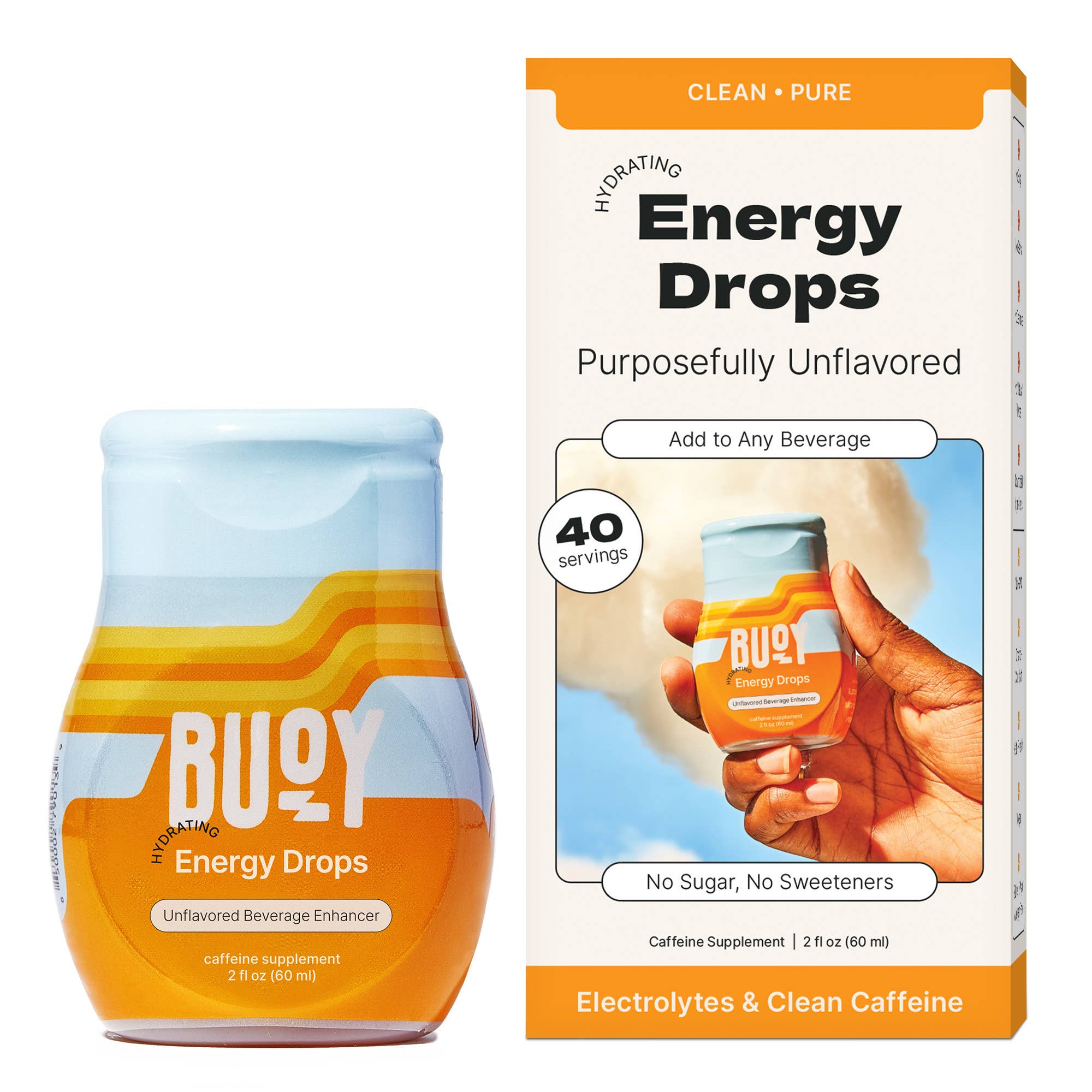Energy Drops: Unsweetened Hydration + Caffeine for Any Drink