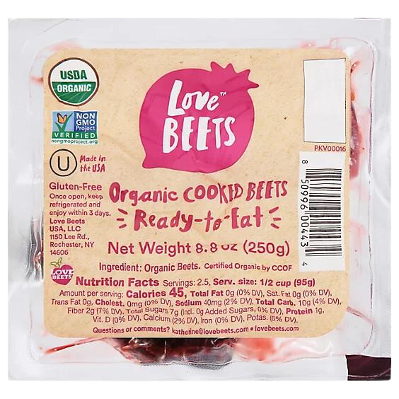 Organic Red Cooked Beets - 8.8 OZ
