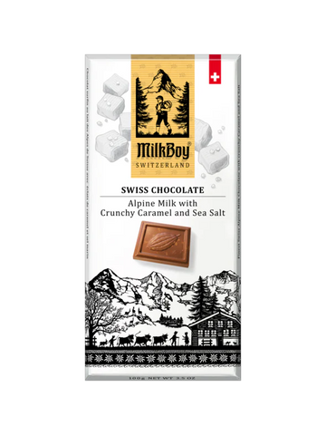Milkboy Alpine Milk Caramel & Sea Salt Swiss Chocolate Bar - 3 OZ