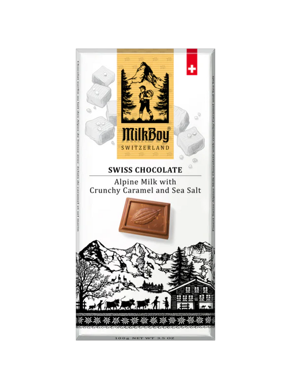 Milkboy Alpine Milk Caramel & Sea Salt Swiss Chocolate Bar - 3 OZ