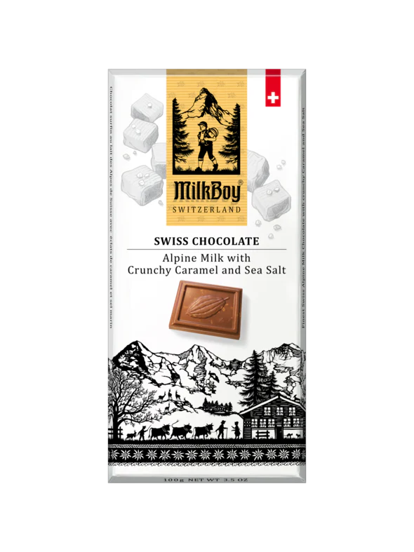 Alpine Milk Caramel & Sea Salt Swiss Chocolate Bar - 3 OZ