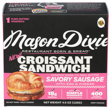 Mason Dixie Sausage, Egg & Cheese Croissant Sandwich - 4.5 OZ
