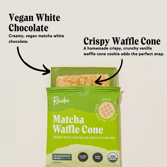 Matcha White Chocolate Waffle Cone Bar - 1 OZ