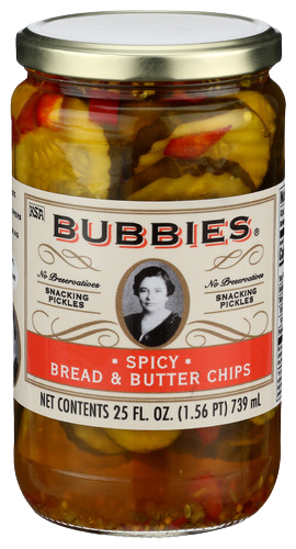 Bubbies Spicy Bread & Butter Pickle Chips - 25 FO