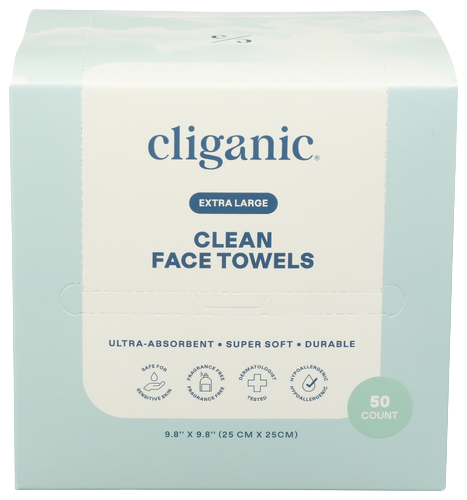 Cliganic Face Towels - 50 CT