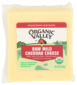 Organic Raw Mild Cheddar Cheese - 8 OZ
