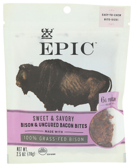 Sweet & Savory Bison & Bacon Bites Jerky - 2.5 OZ