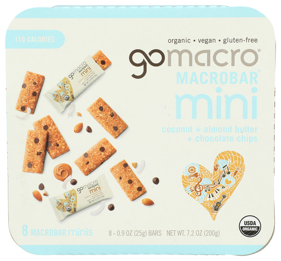 Gomacro Mini Coconut, Almond Butter & Chocolate Chip Bar - 7 PK