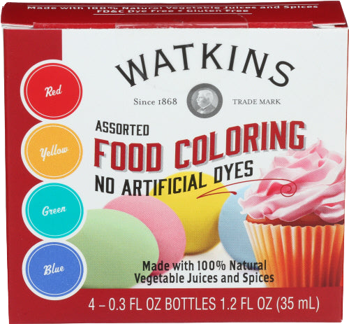 Watkins Assorted Food Coloring - 4 PK