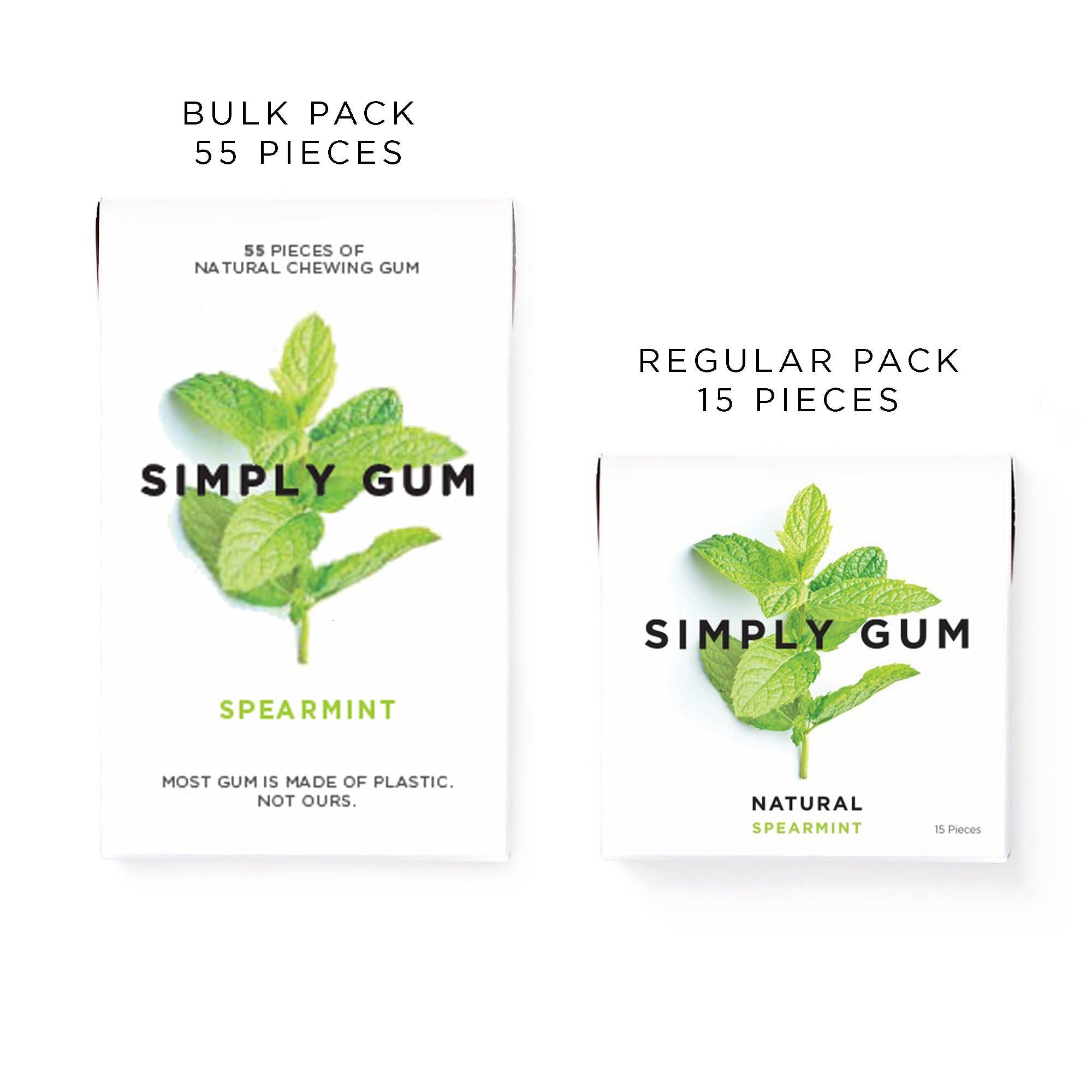 Spearmint Natural Chewing Gum - Bulk Pack